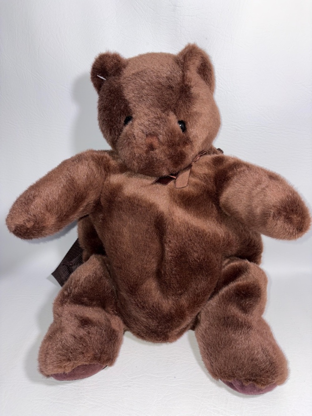 Original VTG Mango Teddy Bear Co Backpack Bag Plush Rare Chocolate Brown